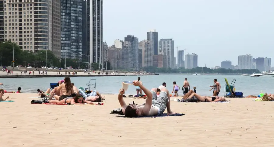 Une plage à Chicago, au bord du Lake Michigan