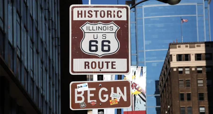 Début de la Route 66 à Chicago